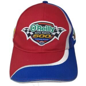 O'Reilly Auto Parts 500 Texas Racing Red Blue Baseball Cap Strapback OS Hat